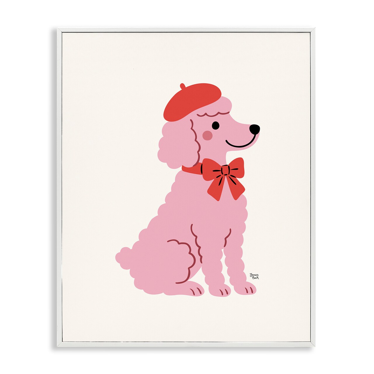 Stupell Industries French Poodle in Beret Framed Giclee, design by Jessica Beck